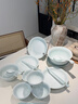 洛威釉下彩高檔青瓷玲瓏餐具套裝景德鎮高白泥陶瓷中式碗盤(pán)碟套裝家用 青瓷玲瓏2人食9件（升級禮盒包裝） 曬單實(shí)拍圖