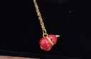 曼卡龍?chǎng)坦夂J黃金項鏈 古法工藝紅色藍色足金小福祿 新年禮物送女友 鎏光葫蘆-紅 5.63g 曬單實(shí)拍圖