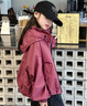 細仔碼頭兒童裝女童外套春秋新款中大童連帽衣服沖鋒風(fēng)衣冬裝加厚夾棉衣潮 酒紅色春秋款 160 建議身高145-155CM 曬單實(shí)拍圖