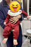 babylove【紡軟織柔】嬰幼兒連體衣寶寶純棉紅色哈衣周歲過(guò)年衣服帶圍嘴 曬單實(shí)拍圖