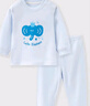 貝瑞加（Babyprints）兒童內衣套裝男女寶寶秋衣秋褲2件套純棉家居服上衣褲子 藍象90 曬單實(shí)拍圖