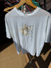 啄木鳥(niǎo)品牌純棉短袖休閑t恤女夏裝寬松大碼顯瘦遮肉上衣潮 白色【金扇子】 L (建議115-130斤) 曬單實(shí)拍圖