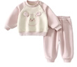 兒童服裝0-3歲秋冬季寶寶分體套裝保暖加厚衛衣女孩衣服安陽(yáng)童裝 粉色 80 曬單實(shí)拍圖