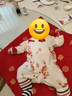 優(yōu)奇嬰兒衣服連體衣新生兒滿(mǎn)月白天哈衣寶寶周歲春秋純棉衣服外出 曬單實(shí)拍圖