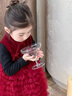G.duck小黃鴨童裝拜年服女童連衣裙秋冬季加絨蛋糕裙兩件套兒童新中式裙 新中式加絨蛋糕裙 90 建議1~2歲（80-90cm） 曬單實(shí)拍圖