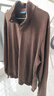 十如仕毛衣牦牛絨外套秋冬針織衫立領(lǐng)休閑保暖打底衫針織衫上衣 立領(lǐng)款-深棕色 XL 曬單實(shí)拍圖