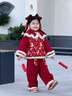 女童套裝加厚2025新款洋氣兒童衣服秋冬季小女孩國風(fēng)新年服兩件套 紅色 110 cm 曬單實(shí)拍圖