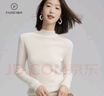 帕什羊絨衫女100%山羊絨半高領(lǐng)修身顯瘦秋冬針織毛衣 ps-07 本白 M (90-105斤) 曬單實(shí)拍圖