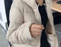 鴨鴨輕薄連帽短款女式羽絨服冬季簡(jiǎn)約時(shí)尚女式優(yōu)雅小外套 曬單實(shí)拍圖