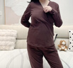 雅特茂[帶胸墊]雅特茂孕婦秋衣褲睡衣孕期哺乳暖月子服冬 熱可可【95棉磨毛 固定胸墊】1353 L（125-145斤） 曬單實(shí)拍圖
