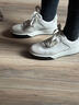 愛(ài)步（ECCO）新款復古德訓鞋厚底板鞋女 街頭球鞋272833 灰白色/白色38 曬單實(shí)拍圖