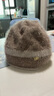 恒源祥帽子松鼠絨雙層針織百搭堆堆帽女士編織韓版保暖帽秋冬帽子 拼接雙層灰駝色 曬單實(shí)拍圖
