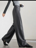 尚都比拉高腰垂感闊腿褲女秋季時(shí)尚通勤褲子顯瘦長(cháng)褲 灰色 M  曬單實(shí)拍圖