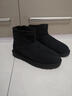 UGG EVERSHEEPSKINS周冬雨同款UGGmini百搭雪地靴低幫短筒皮毛一體厚底5cm增高雪地靴 mini厚底-黑色 37 曬單實(shí)拍圖