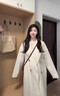 Amerpin國際一線(xiàn)品牌雙面羊絨大衣女2025冬時(shí)尚新款溫柔款過(guò)膝雙面羊毛外 燕麥色(國際倉發(fā)貨+禮盒) XS [105斤內] 曬單實(shí)拍圖