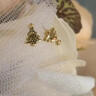 中國黃金（CHINA GOLD）足金平安夜圣誕樹(shù)耳釘女款黃金立體直針款耳飾生日禮物送女友愛(ài)人 圣誕樹(shù)耳釘 約1g 曬單實(shí)拍圖