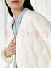 艾萊依輕薄羽絨服女春秋短款簡(jiǎn)約圓領(lǐng)時(shí)尚波紋輕暖新年外套 暖白色S 曬單實(shí)拍圖