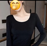 啄木鳥(niǎo)莫代爾打底衫女內搭雙u領(lǐng)長(cháng)袖t恤洋氣外穿上衣薄款 黑色 XL 曬單實(shí)拍圖