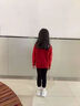 女童紅色毛衣冬季加厚2026兒童新年女孩大童秋冬本命年拜年服衣服 紅色【升級編織幸運星圖案】 150 曬單實(shí)拍圖