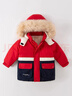 戴維貝拉（DAVE＆BELLA）童裝抗菌女童兒童羽絨服男童冬季加厚新年洋氣寶寶小男孩外套 紅色【DBM16057-A】 130 cm（建議身高120-130cm） 曬單實(shí)拍圖
