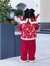 女童套裝加厚2025新款洋氣兒童衣服秋冬季小女孩國風(fēng)新年服兩件套 紅色 110 cm 曬單實(shí)拍圖