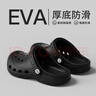 XGGC洞洞鞋男款夏季外穿厚底增高沙灘鞋涼鞋防滑拖鞋男士 黑色 42-43 曬單實(shí)拍圖
