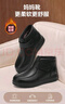 足力健媽媽皮棉鞋女冬季加厚保暖靴魔術(shù)貼女士加絨短靴 6290K黑色38 曬單實(shí)拍圖