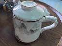 PAKCHOICE茶杯茶水分離陶瓷杯帶蓋辦公室杯羊脂玉水杯送長(cháng)輩父親禮物泡茶杯 曬單實(shí)拍圖