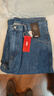 京東京造牛仔褲男潮流高街直筒褲子男美式復古寬松闊腿褲 中藍34 曬單實(shí)拍圖