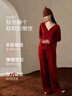 意芬紅色睡衣女本命年長(cháng)袖春秋新疆棉結婚禮物馬年衣服女士家居服套裝 開(kāi)運紅 M 曬單實(shí)拍圖