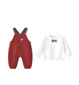 英氏（YEEHOO）嬰兒衣服春秋季長(cháng)袖寶寶連體衣套裝喜慶2025春節拜年服新年2件裝 新年紅 80 cm（建議9-18個(gè)月） 曬單實(shí)拍圖