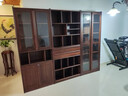 和諧家園 書(shū)柜 中古風(fēng)實(shí)木書(shū)柜黑胡桃木組合玻璃門(mén)滿(mǎn)墻落地書(shū)柜收納儲物柜 0.84m上下雙門(mén)書(shū)柜【B款】 組裝 曬單實(shí)拍圖