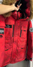 LUCK SWAN GODSE零下30度羽絨服男中長(cháng)款戶(hù)外工裝派克服極寒保暖大衣女士棉服外套 中國紅 男女同款-鵝絨加厚版 4XL  【建議體重：180-200斤】 曬單實(shí)拍圖