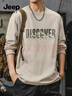 JEEP SPIRIT吉普長(cháng)袖t恤男春季美式潮牌設計感圓領(lǐng)上衣服重磅純棉休閑打底衫 曬單實(shí)拍圖