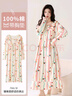 貓人純棉睡裙女士睡衣秋冬季長(cháng)袖公主風(fēng)大碼家居服可外穿2025新款 彩色條紋 【自帶胸墊、100%純棉】 2XL 【建議約168-175cm/140-160斤】 曬單實(shí)拍圖