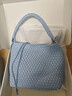 ECODAY【明星同款】編織包包女包托特包大容量包送女友生日禮物 藍色（中號） 曬單實(shí)拍圖