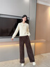 香影白色軟糯毛衣女長(cháng)袖2026春裝新款木耳邊新年穿搭立領(lǐng)針織上衣 鷺白 上衣 S 155/80A/85-95斤 曬單實(shí)拍圖