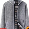 中老年男士26年新款開(kāi)衫爸爸裝針織衫加絨加厚毛衣?tīng)敔敱Ｅ弦?8801淺灰色（加絨加厚） 3XL 【建議165-185斤】 曬單實(shí)拍圖