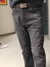 GOLDLION G+金利來(lái)黑灰色牛仔褲男秋冬款修身直筒彈力休閑長(cháng)褲新款加絨男褲 206H黑灰 厚款 31 腰圍【2尺4】 曬單實(shí)拍圖