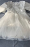 蘿卜唄唄（LUOBOBEIBEI）女童連衣裙春季長(cháng)袖公主裙小女孩生日洋氣裙子晚禮服 白色-120 曬單實(shí)拍圖