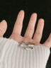 蔓笙純999足銀莫比烏斯戒指輕奢食指戒女開(kāi)口戒小眾設計感單身指環(huán) 999銀莫比烏斯戒指釘砂款 曬單實(shí)拍圖