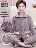 古今（GUJIN）法蘭絨中老年媽媽睡衣女秋冬家居服珊瑚絨加絨加厚大碼休閑套裝 曬單實(shí)拍圖