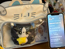 天丂小眾設計銀色辣妹痛包斜跨機械貓貓小背包2025新款百搭通勤雙肩包 藍色小貓雙肩包 曬單實(shí)拍圖