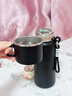 初聽(tīng)大容量保溫杯男款316不銹鋼大號水壺男士運動(dòng)便攜帶茶隔泡茶杯子 黑色800ML【雙層杯蓋+便攜提手】 曬單實(shí)拍圖
