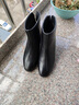 富貴鳥(niǎo)（FUGUINIAO）女鞋秋冬款百搭短筒女靴頭層牛皮軟面加絨百搭中老年媽媽短靴女 黑色加絨 37 曬單實(shí)拍圖