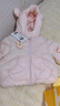 巴拉巴拉balaOne寶寶羽絨服冬裝男童女童保暖連帽外套萌2025新款 粉色兔兔60334-白鴨絨 90 充絨量50g 曬單實(shí)拍圖