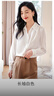 初申春秋長(cháng)袖襯衫女職業(yè)休閑通勤翻領(lǐng)百搭白襯衣S13JC2998 曬單實(shí)拍圖