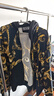 VERSACE JEANS COUTURE范思哲 新品 男士連帽拉鏈衛衣開(kāi)衫運動(dòng)衫外套男裝77GAI3Z1 FS161 G89 黑色金色巴洛克印花 3XL 曬單實(shí)拍圖