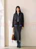 歐莎通勤高質(zhì)感西裝半身裙女2025秋季新款遮胯顯瘦直筒A字長(cháng)裙 黑色A L 曬單實(shí)拍圖