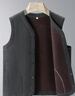 羅蒙（ROMON）棉馬甲男士秋冬中老年無(wú)袖外套內外穿加絨保暖背心 深灰色  4XL 曬單實(shí)拍圖